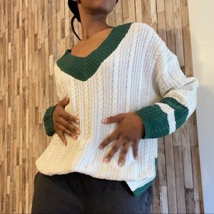 Chunky Knit Varsity Sweater